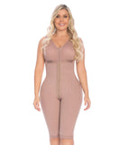 Girdle with knee-length bra and clasps - DELIÉ 09406