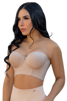 Brasier strapless con cobertura de espalda y tiras removibles- Jackie London 6030