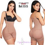 Bodyshort style girdle with covered back and side zipper - Jackie London 1515